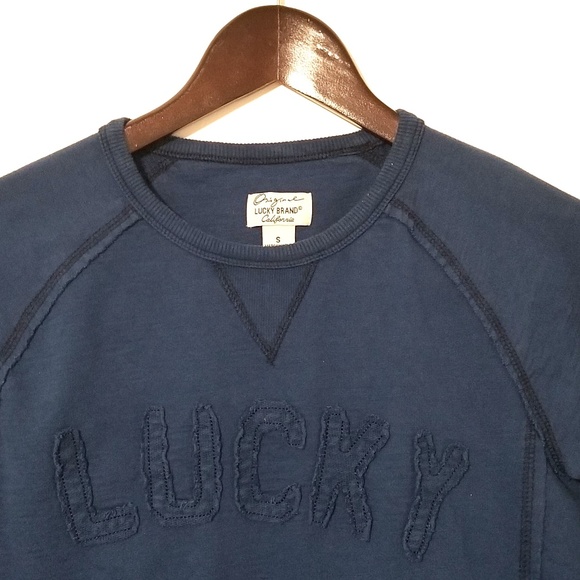 Lucky Brand Crew Neck Sweatshirt W/Pockets & Logo - Picture 3 of 7